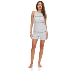 Bearpaw Women's Comfy Tank Top And Shorts Set With Crochet Trim, 2-Piece Sleepwear Pajama Set -Run Life Style GUEST 537aa7f0 bab6 48e4 a151 aee0f6bad972