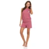 Bearpaw Women's Comfy Tank Top And Shorts Set With Crochet Trim, 2-Piece Sleepwear Pajama Set