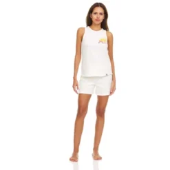 Bearpaw Women's Comfy Tank Top And Shorts Set With Crochet Trim, 2-Piece Sleepwear Pajama Set -Run Life Style GUEST 7bf216c0 7102 4a46 a712 a100b9fb3ce6