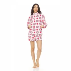 Bearpaw Women's Long Sleeve Pullover Zip Top And Shorts, 2-Piece Pajama Set For Women -Run Life Style GUEST aa1039e2 c8e9 480b ab49 a3d78d85e88b