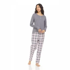 Bearpaw Women's Placket Long Sleeve Top With Pants, 2-Piece Pajama Set For Women -Run Life Style GUEST d13b94e4 c53d 4194 9ec5 975228a2f466